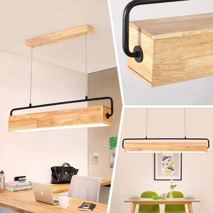 Room light pendant lamp contemporary dining study living office wood modern lightingo larger