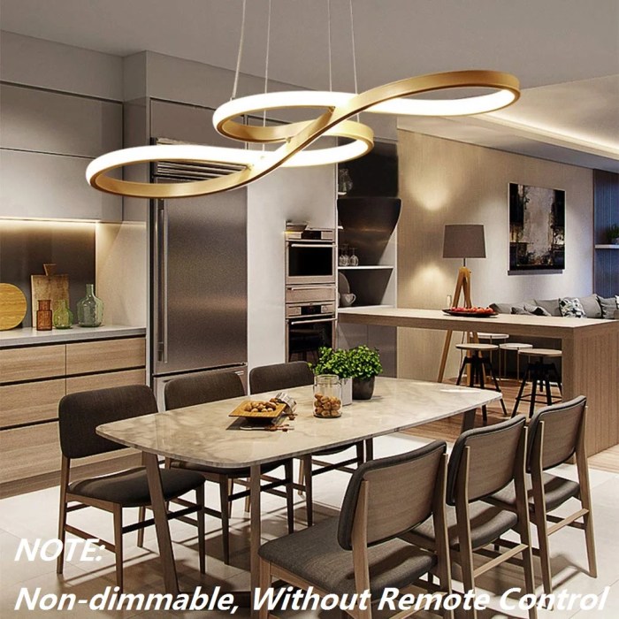 Modern ceiling led light lighting lamp pendant fixture acrylic room dimmable dining chandelier curve bedroom style decor